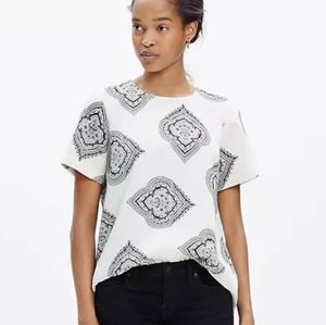 Madewell Tailored Tee Estate Geometric Paisley Print Top Sz XS